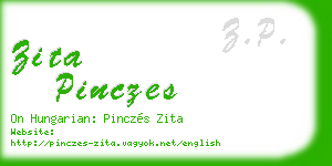 zita pinczes business card